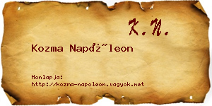 Kozma Napóleon névjegykártya